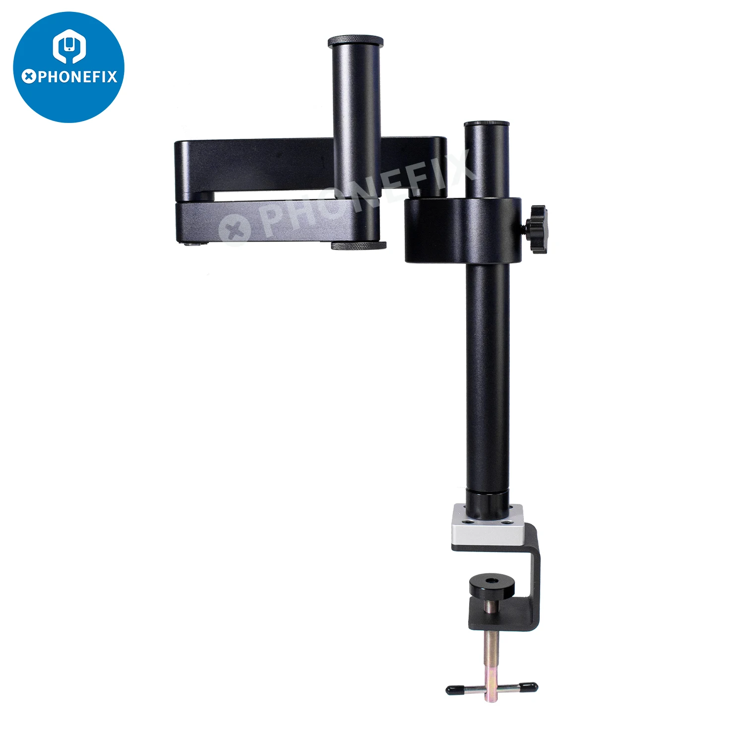 76mm Focus Holder Articulating Arm Pillar Clamp Microscope Base Stand For Trinocular Binocular Stereo Microscope Camera Repair