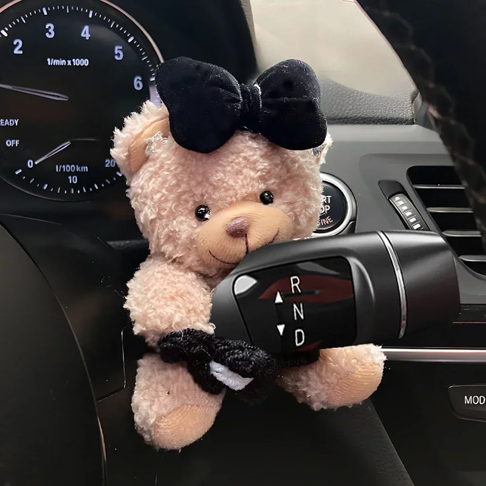 Pilot Bear Used for Car Gear Shift Decoration Cute Turn Signal Dolls Wiper Dolls Rearview Mirror Ornament