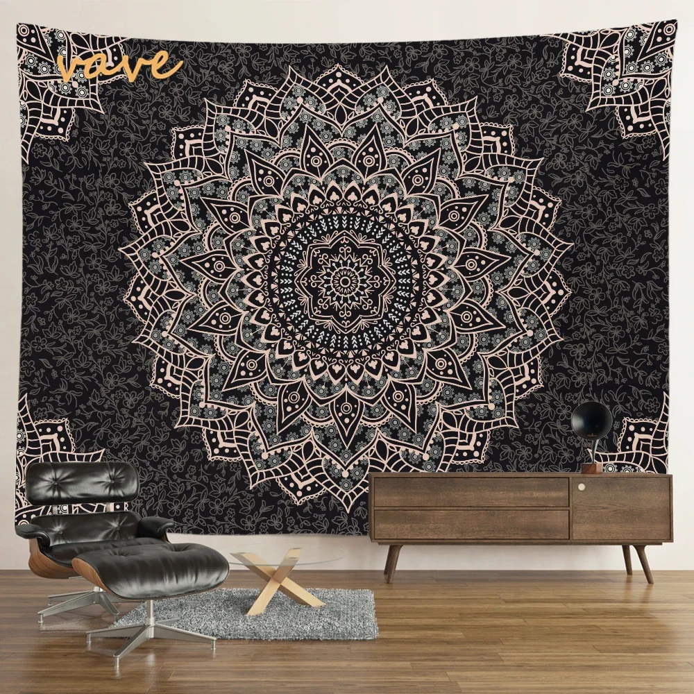 Indian Mandala Tapestry Flower Wall Hanging Boho Hippie Cloth Fabric Large Tapestry Interior Bedroom Dorm Room Decor Aesthetic