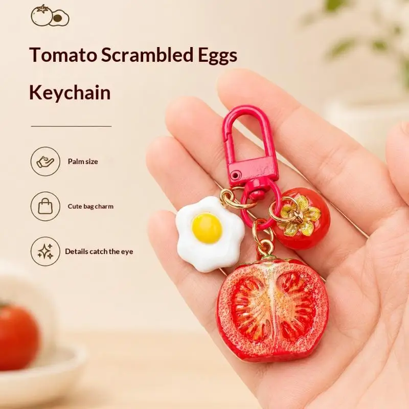 3D Roter Tomaten-Schlüsselanhänger aus Kunstharz, Niedlicher Frucht-Anhänger für Handyhülle/Tasche, Ideales Geburtstagsgeschenk für Frauen und Mädchen – Detail 5