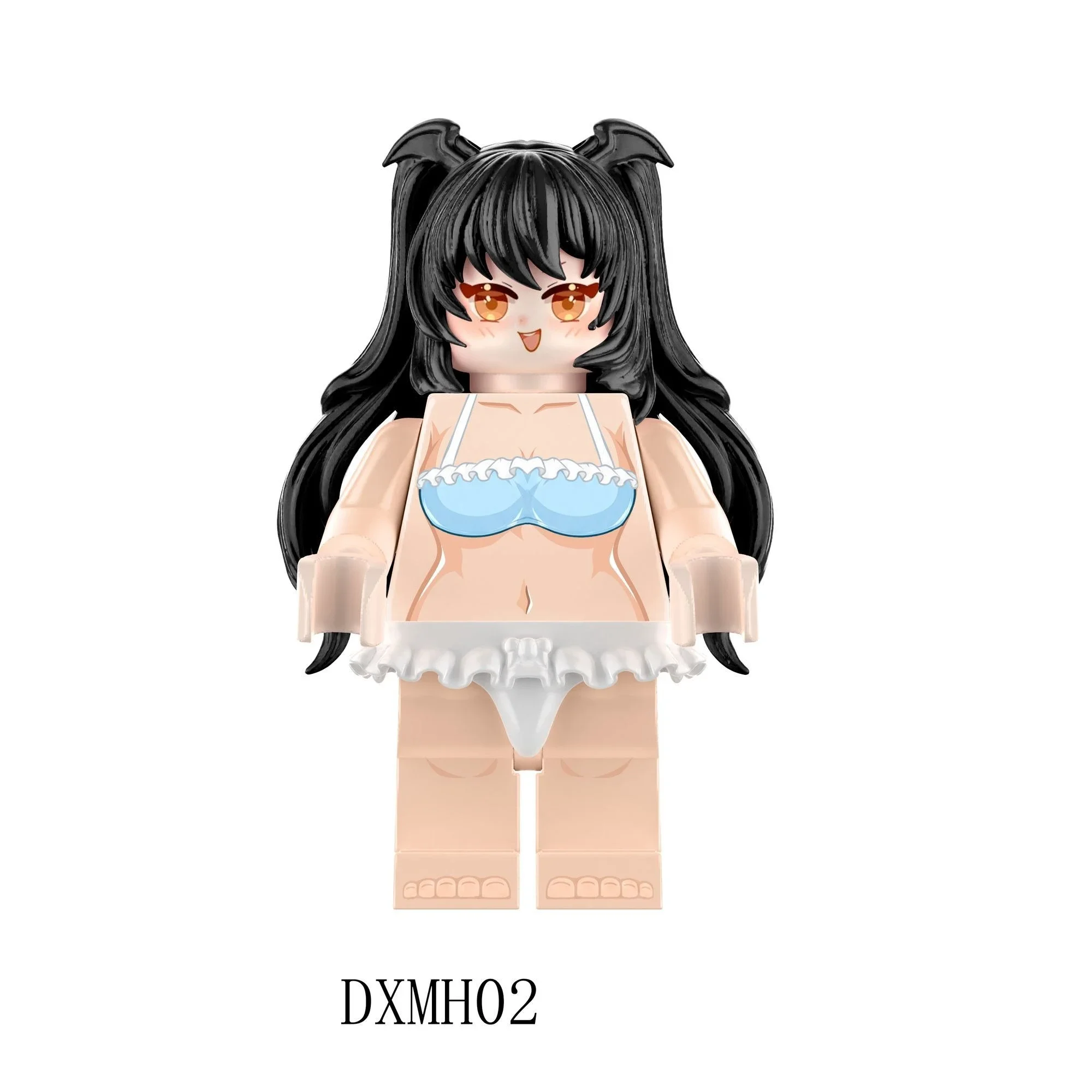 DIY Anime Figure Swimwear Sexy Beautiful Girl Peripheral Model Building Block Desktop Decorative Ornaments Birthday Gift Toys