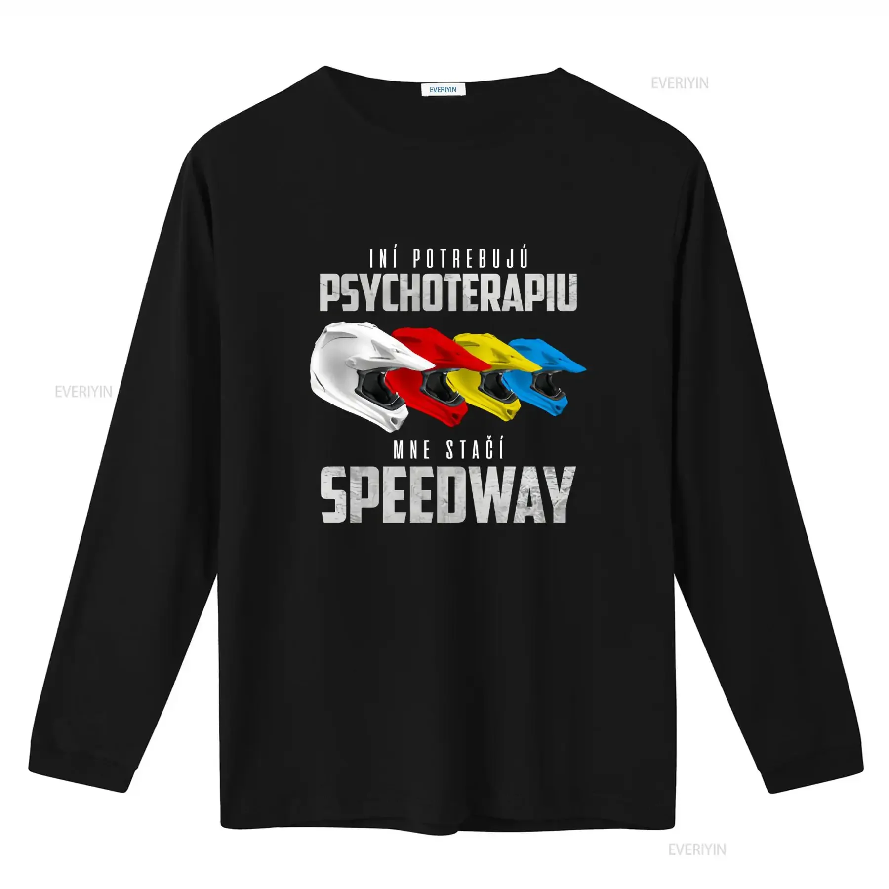 Ini Potrebuju Psychoterapiu Mne Staci Speedway T Shirt for Fashion Motorcycle Helmet Print vintage Washed Top For Everyday Wear