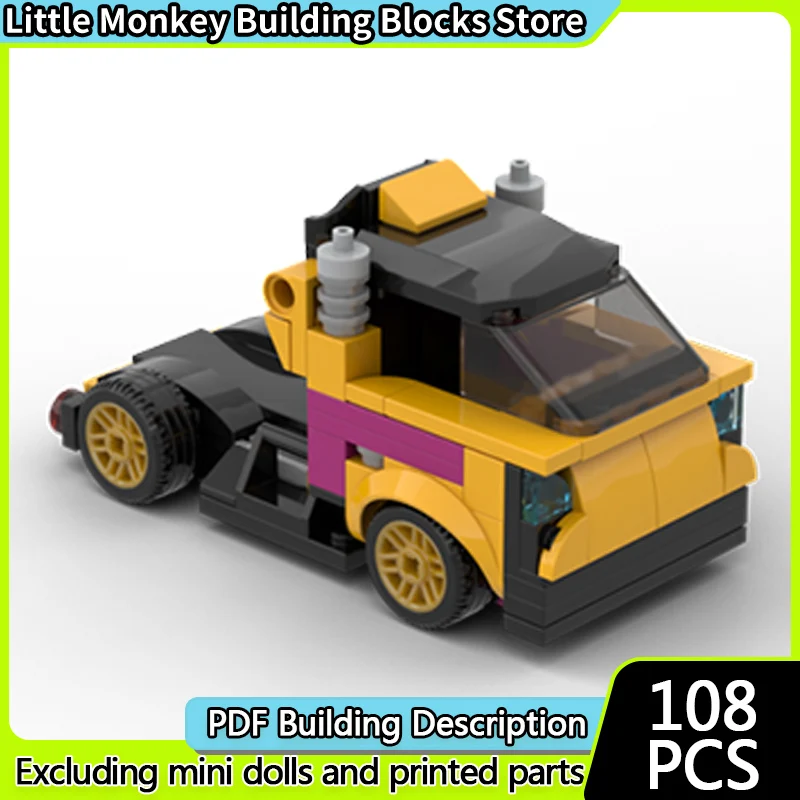 

Speed Racing Car Model MOC Building Bricks Classic Yellow Truck Modular Technology Children Holiday Gifts Assemble Toys Suit