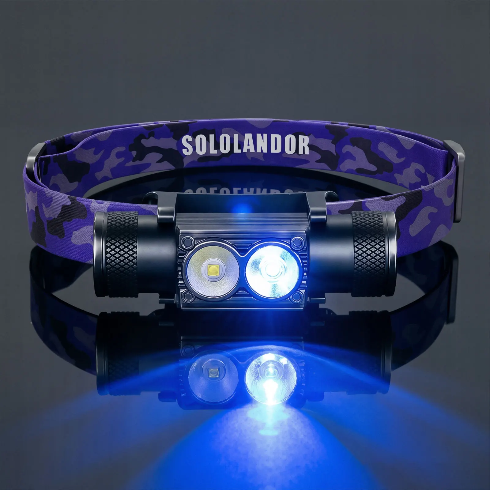 Newest LED Headlamp White Blue Headlight 18650 Rechargeable USB Type-C Torch Camping Hunting Flashlight Lamp