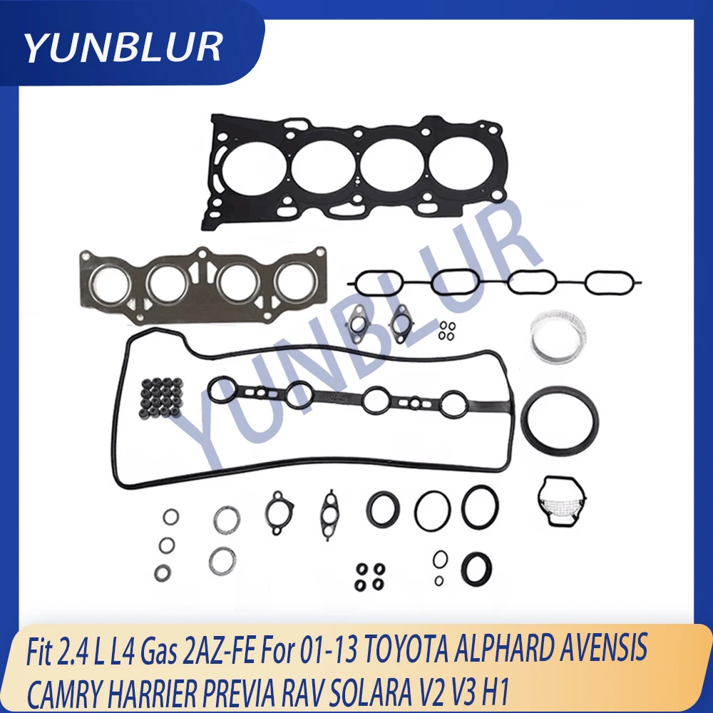 

2AZ-FE Engine Parts Full Gasket Set Fit 2.4 L L4 Gas For 01-13 TOYOTA ALPHARD AVENSIS CAMRY HARRIER PREVIA RAV SOLARA V2 V3 H1