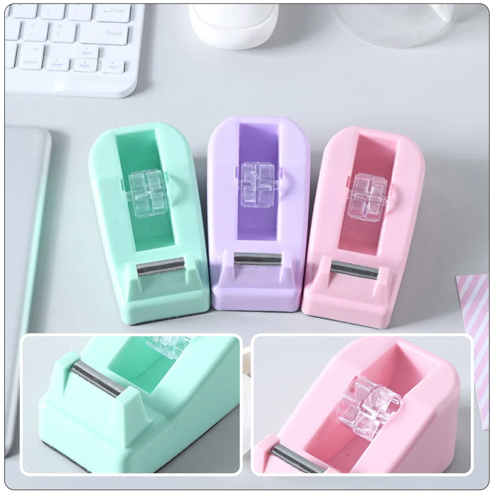 3Pcs Professional Tape Holders ABS Material Smooth Round Edges Perfect for Office School Family Activities Random Color