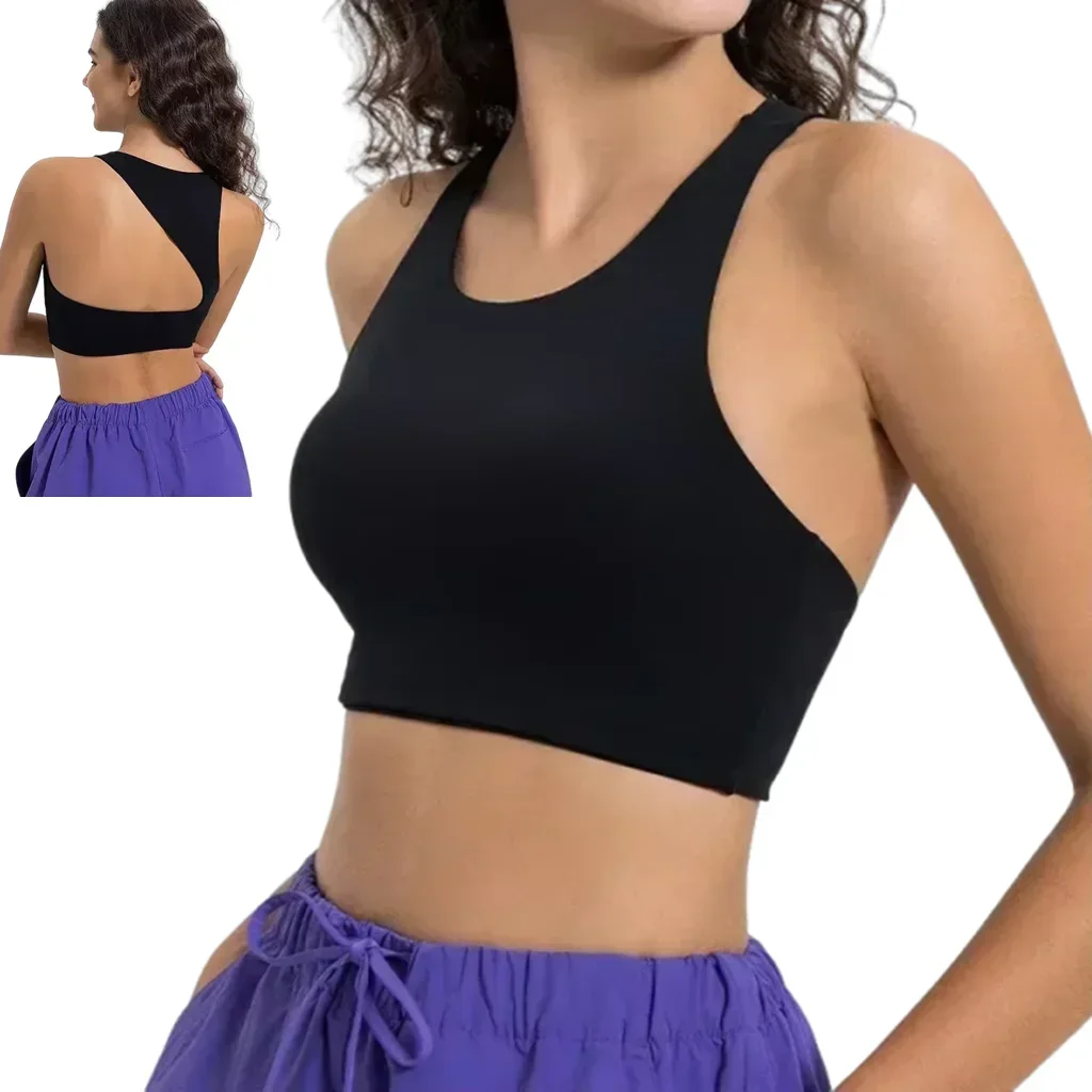 

Lemon Lycra Beauty Back Yoga Tank Top Women High Impact Shockproof Sport Bra Women Gym Push Up Bra Workout Tops Running Gym Vest