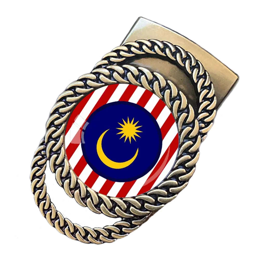 Malaysia flag pattern automatic ratchet belt buckle fashion personalized waist accessory best gift for patriots