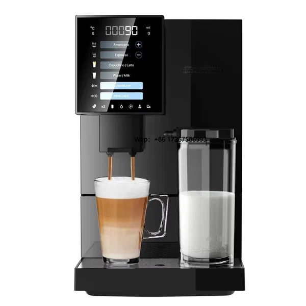

2025 Fully Automatic Touch Screen Latte Cappuccino Coffee Maker Bean to Cup Italian Espresso Coffee Machine With Milk Tank