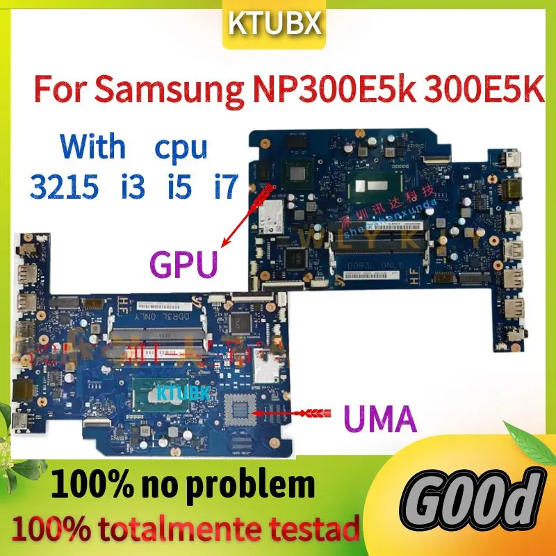 ba41-02501a.For Samsung t NP300e5k 300e5k NP300E5Q.Laptop Motherboard,Processor 3215 I3 I5 I7 CPU. gt910m, 2GB DDR3