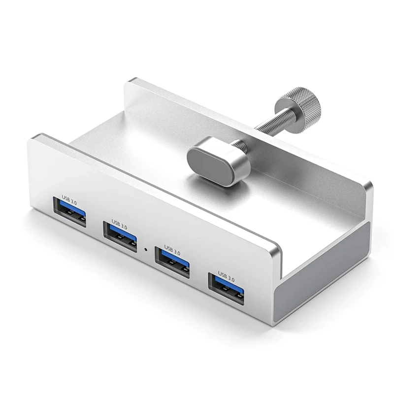 

New-Aluminum USB 3.0 Hub Clamp 4-Port USB Splitter 4.92 Ft USB Data Cable Desktop USB Hub Without Power Adapter