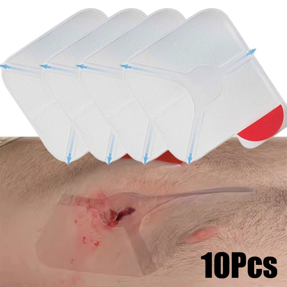

10Pcs Trauma First Aid Kit Vented Chest Seal Dressing Emergency Rescue Bandage Outdoor Square Wound Care Protective Seal Patch