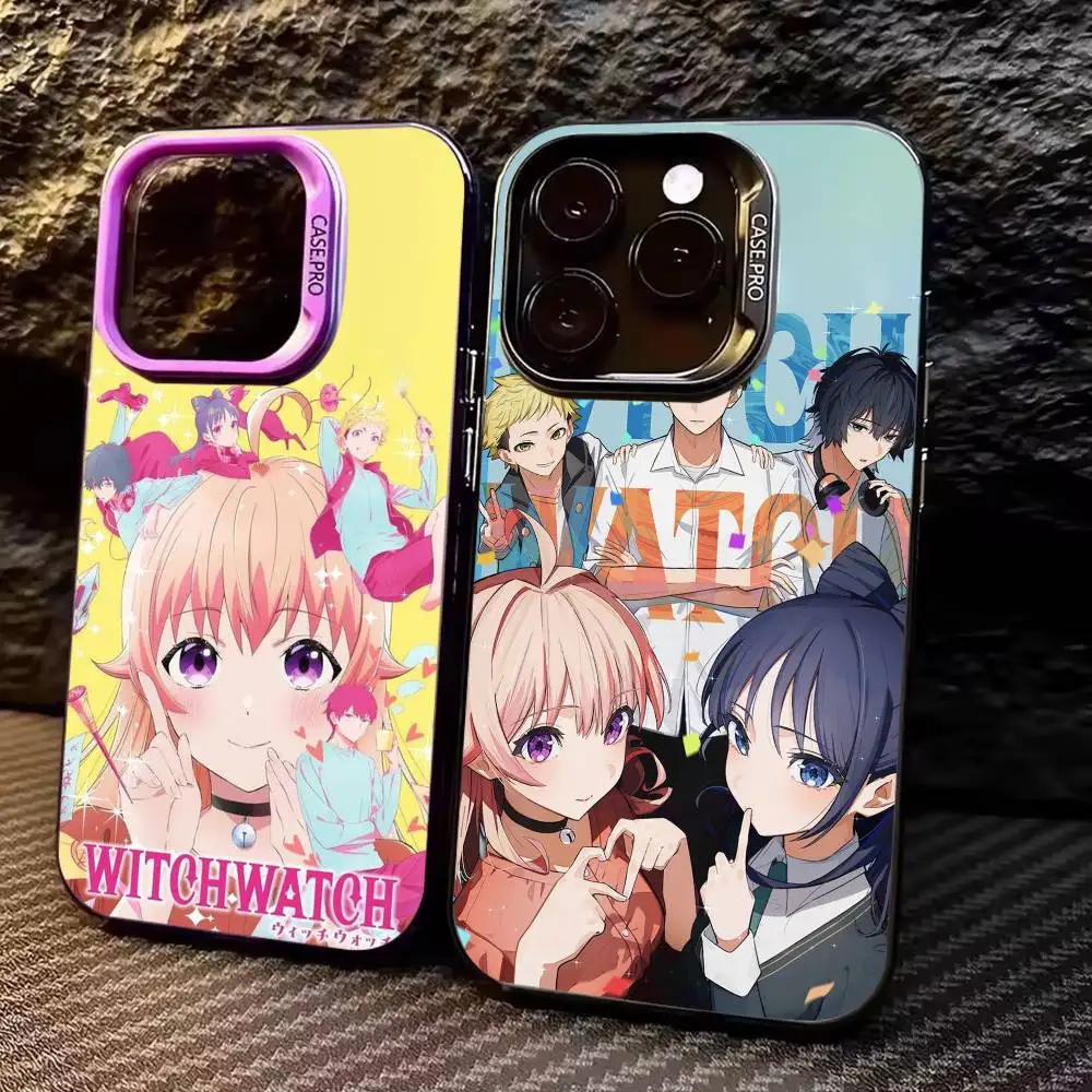 

HOT Anime W-Witch Watch Phone Case For iPhone17,16,15,14,13,12,11 Plus,Pro Max Colored Silver Plated Inside Cover