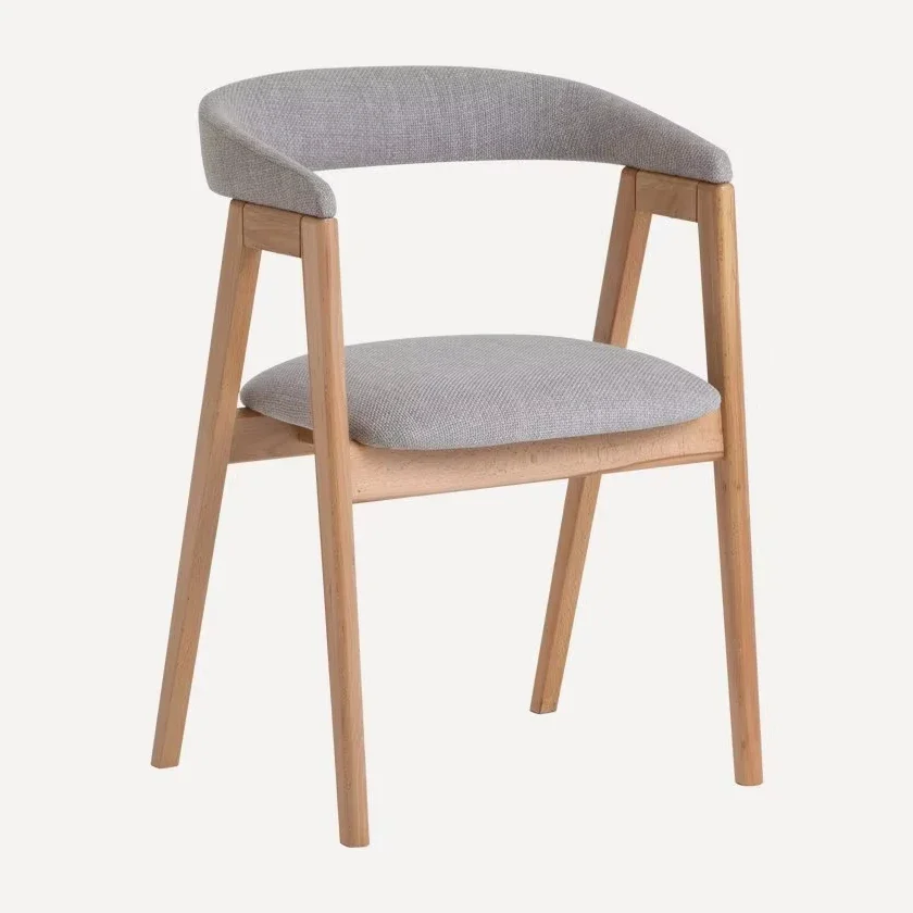 Nordic Style Solid Wood Dining Chairs Set with Fabric Cover Modern Luxury Kitchen Furniture for Home or Apartment for Hotels