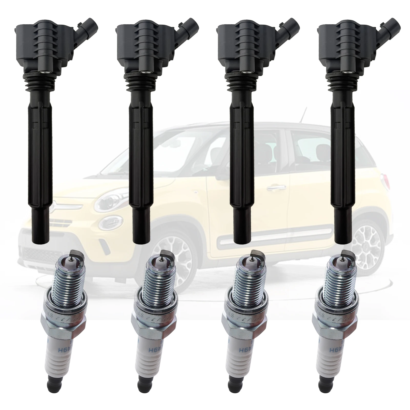 

Ignition Coil Spark Plug Kit For FIAT 500L 1.4 2013- BRAVO GRANDE PUNTO DOBLO ALFA ROMEO GIULIETTA MITO LANCIA DELTA 68081914AC