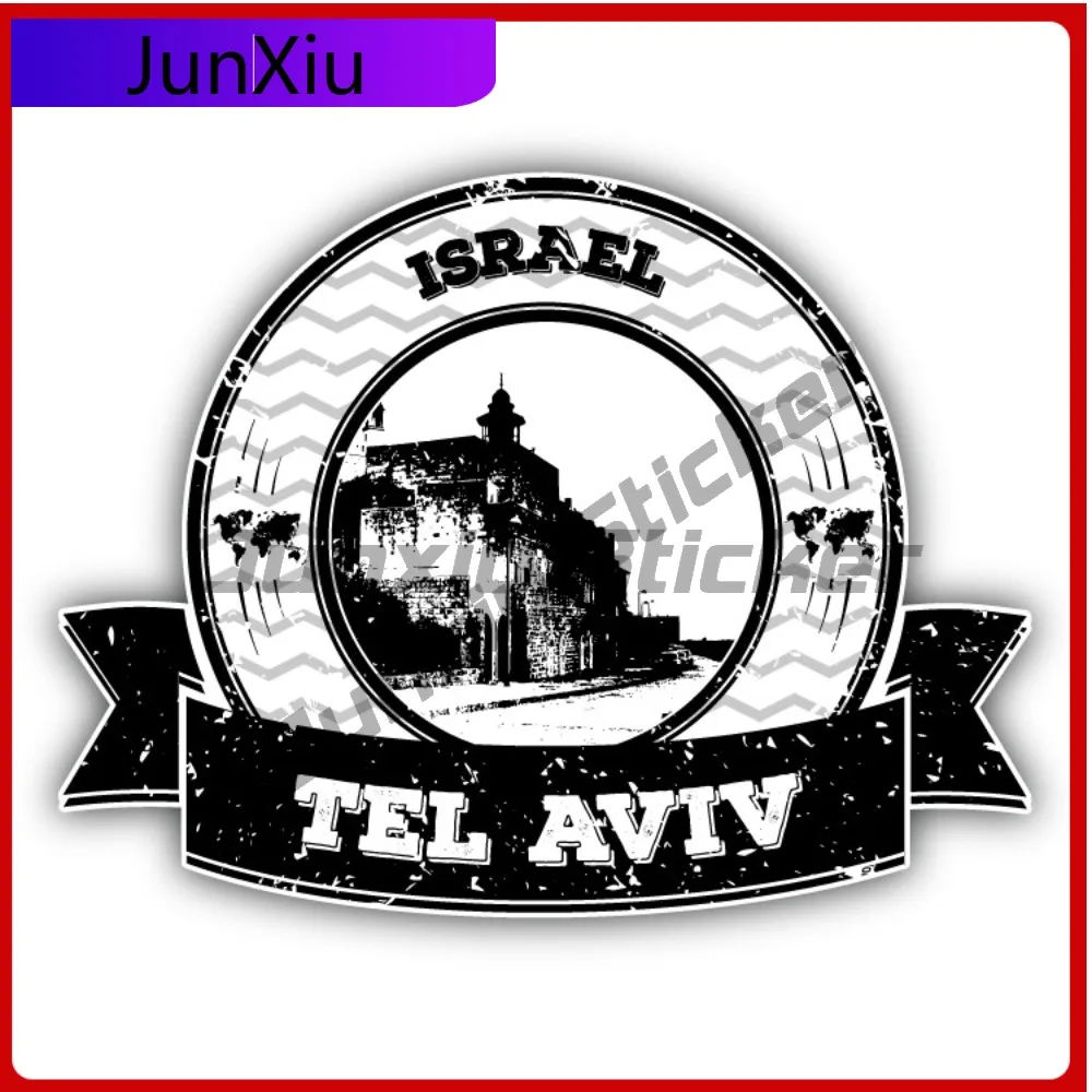 

Tel Aviv Israel Creative Sticker Stamp Travel Car Decal Bumper Stickers For SUVs Cute Style Laptop Use Car Sticker Accessorie
