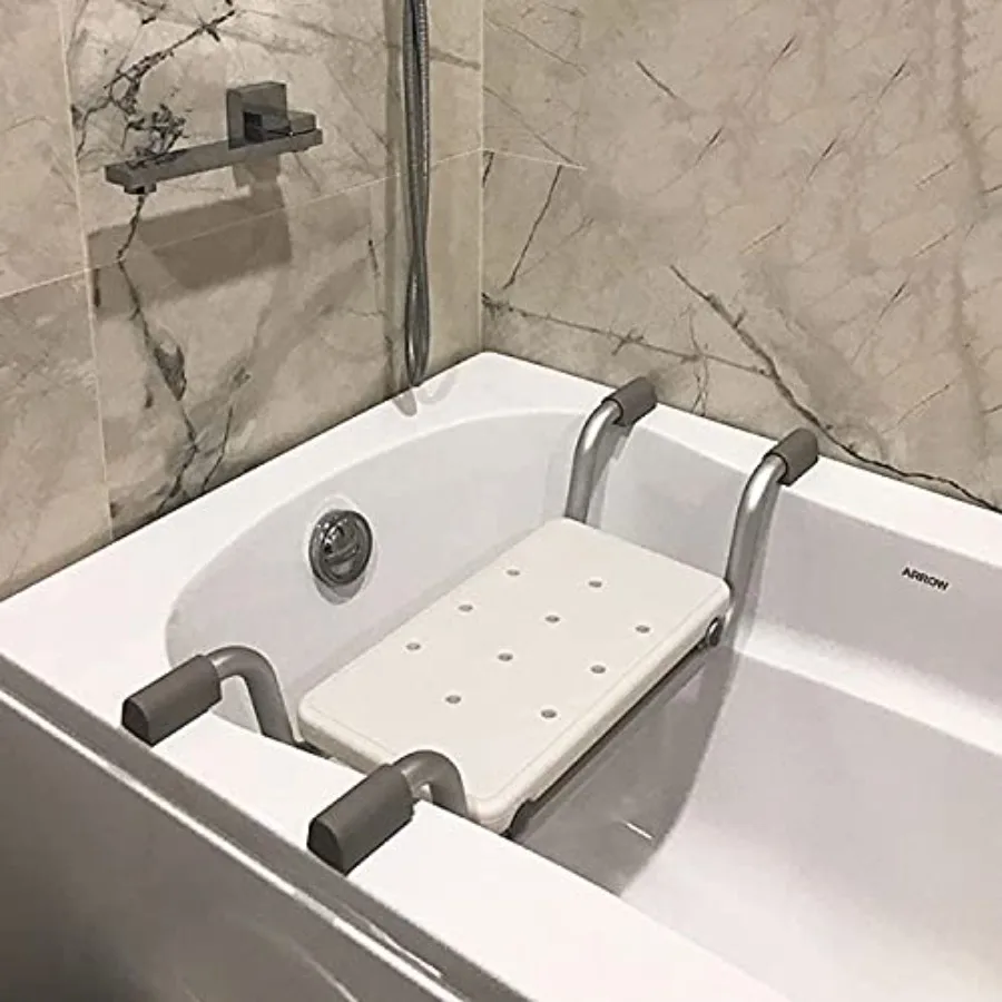 

Bath Bench Heavy Duty Shower Stool Aluminium Adjustable Length Bathroom Seat Suitable for Bathtubs with an Opening Width of 23-
