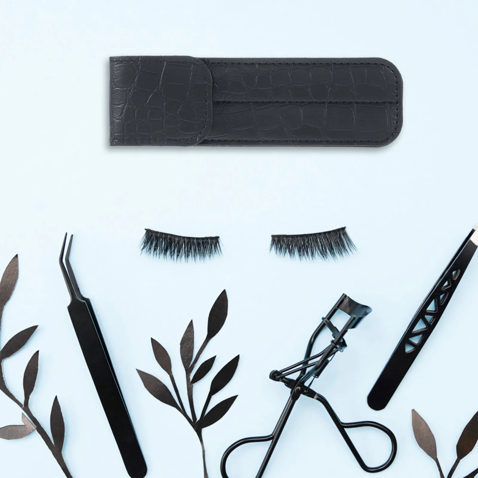 

PU Lash Tweezer Holder Case Magnetic Storage for Extension Tools Small Portable Pouch for Travel and Salon Use