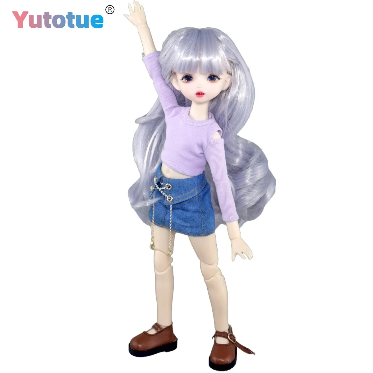 

YUTOTUE 30cm Height Blue Eyes Girl Doll with Fashion Clothes Skirt Shoes Full Set Toy Kids Gift