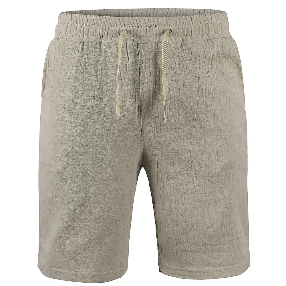Men's Summer New Cotton Linen Shorts Male lightweight Breathable Solid Color Linen Trousers Versatile Streetwear Short Pants