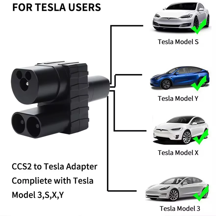 NTO CCS2 to Tesla DC adapter Tesla Supercharger NACS to CCS connector Vortex Plug 500A 1000V converter