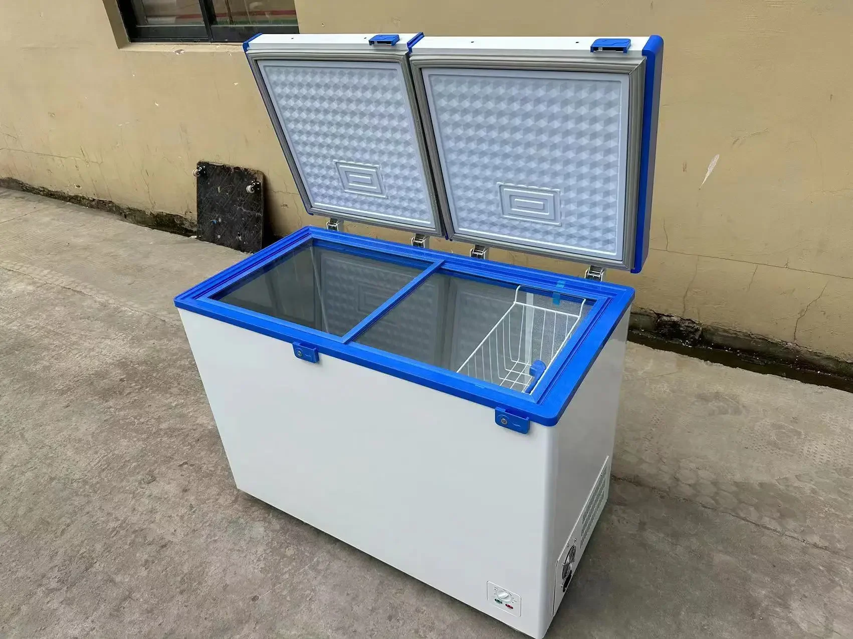 

#for268L Solar powered deep chest camping outdoor freezer dc 12v solar refrigerator freezer
