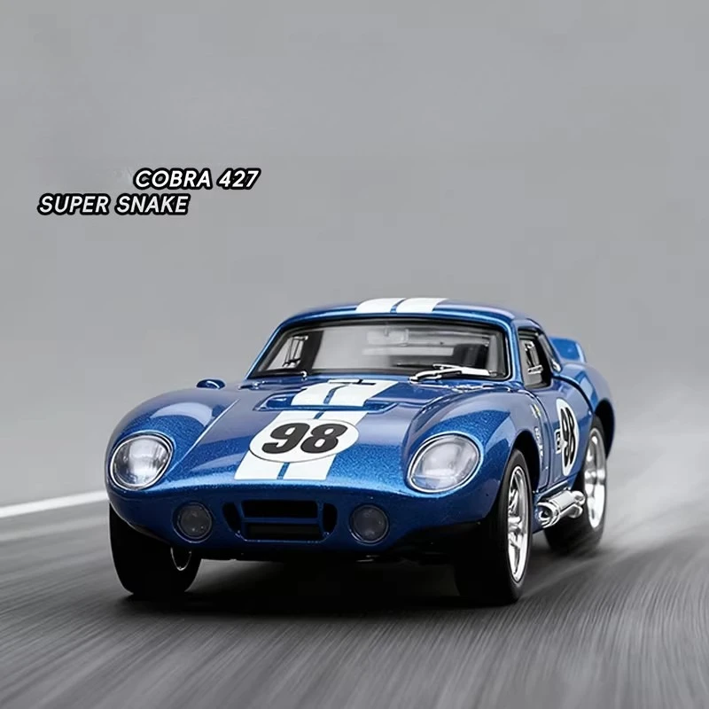 1:32 Cobra 427 Daytnoa Coupe Sports Alloy Car Model Sound and Light Retro Car Model Desktop Decoration Boy Toy Gift