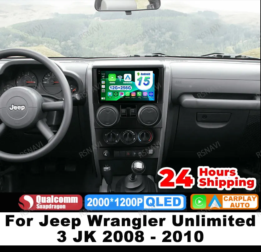 

Car Radio Android 15 For Jeep Wrangler Unlimited 3 JK 2008 - 2010 Multimedia 5G WIFI DSP Head Unit Autoradio Qualcomm BT 4G LTE
