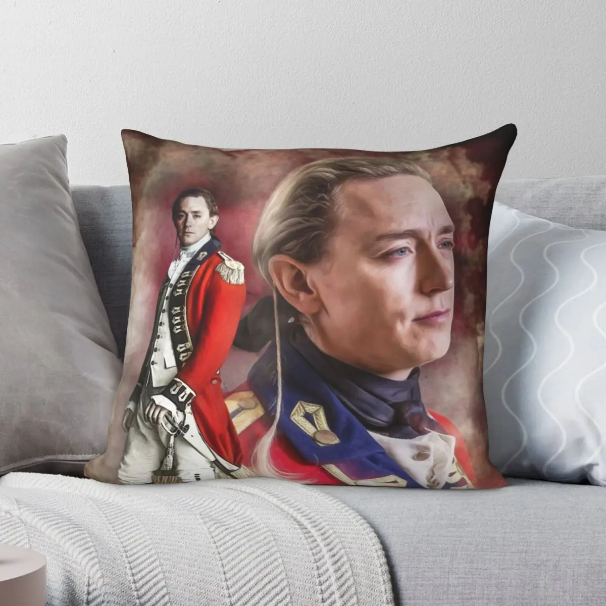 JJ Feild Major John Washington Pillowcase Polyester Linen Velvet Pattern Zip Decor Throw Pillow Case Home Cushion Cover