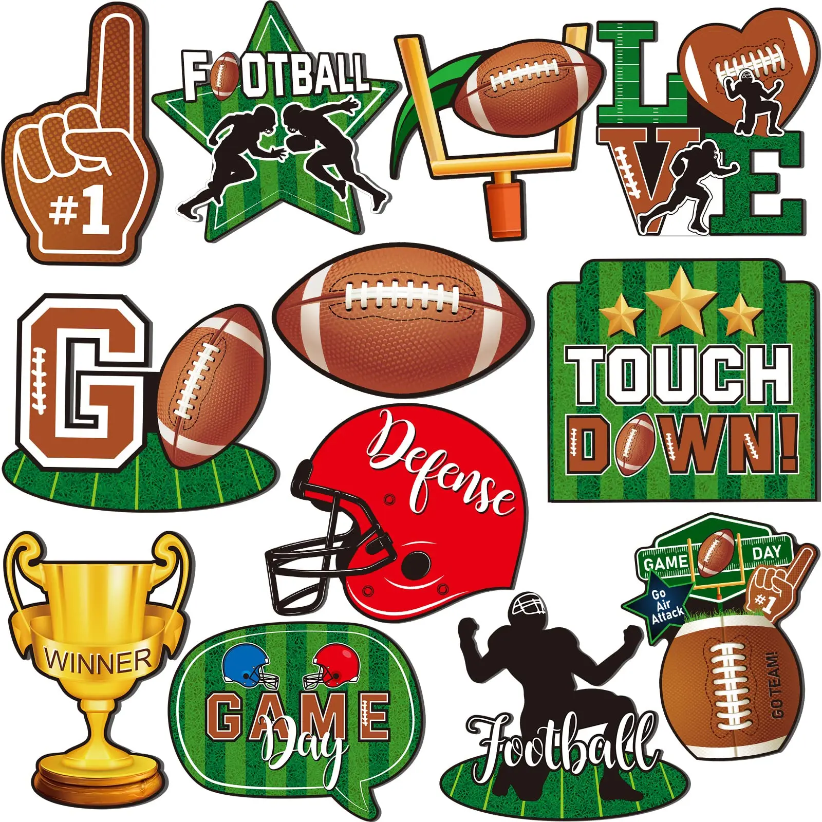 

12 Pieces Football Locker Magnets Football Fridge Magnets for Men Sport Whiteboard Decorative Car Bumper Stickers Party Decorati