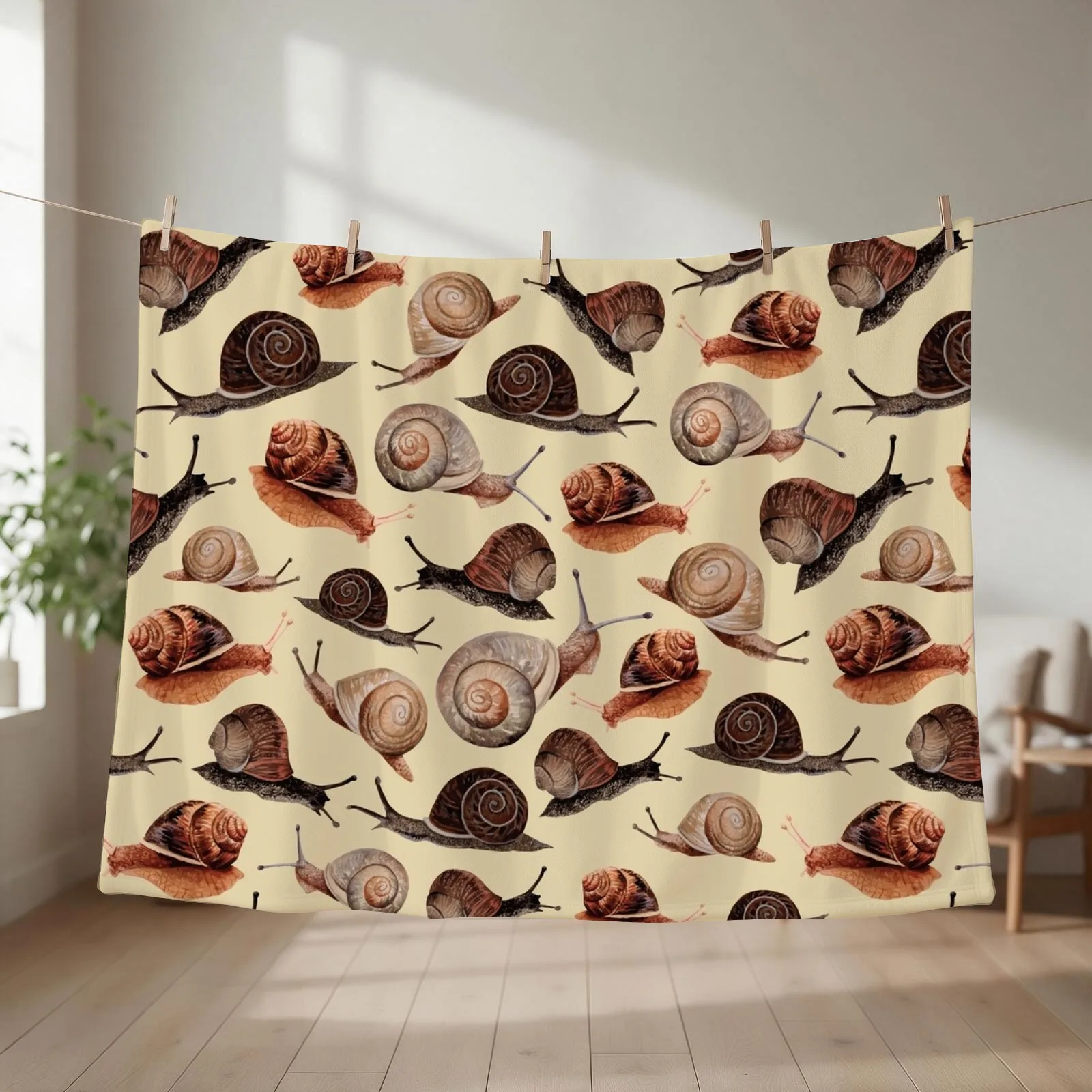 A Slew of Snails Throw Blanket couch cozy soft plush fuzzy picnic outdoor blanket