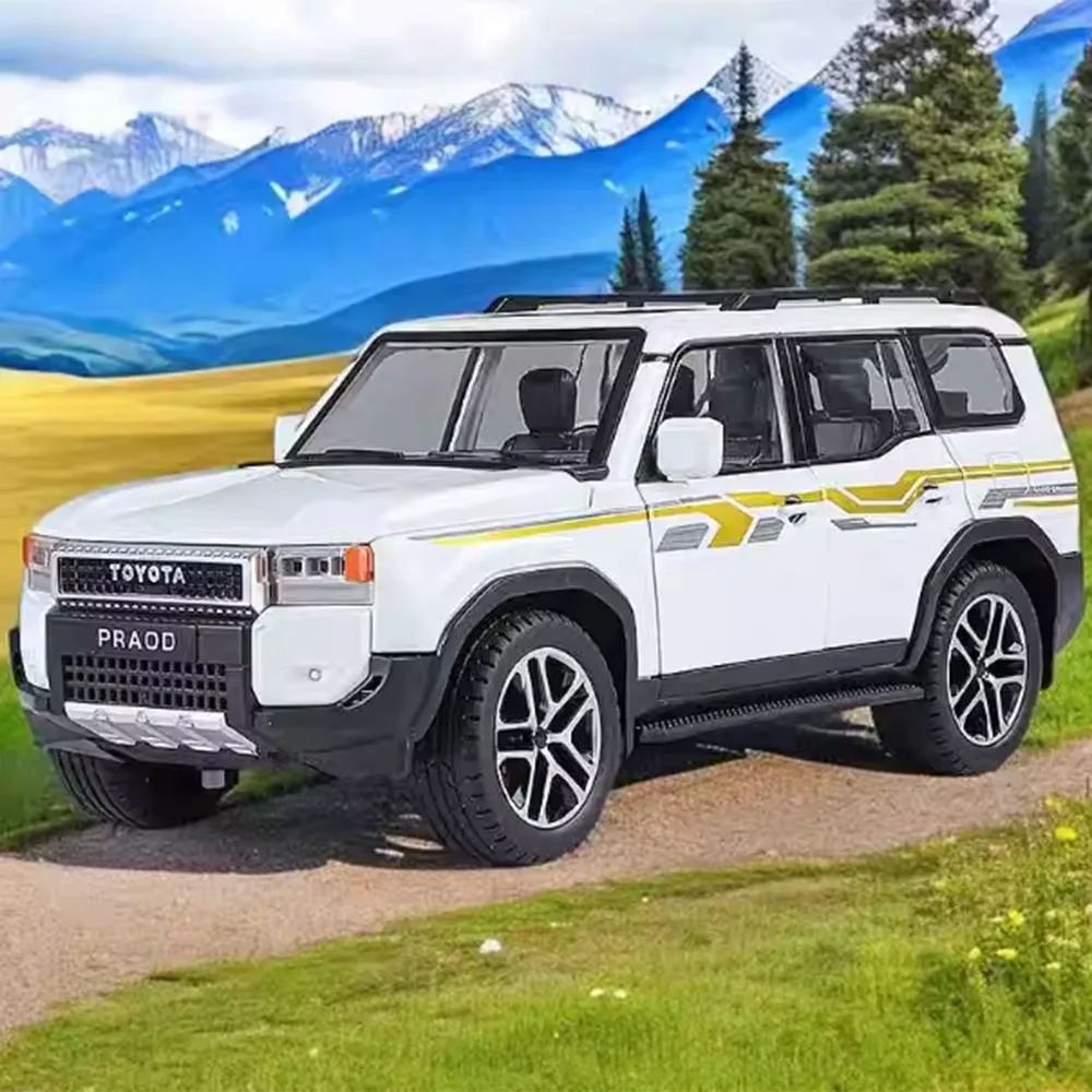 1:24 Prado LC250 Range Rover SV 2022 Cars Toys Alloy Models Pull Back Vehicles Light Music Miniature Off-road for Model Ornament