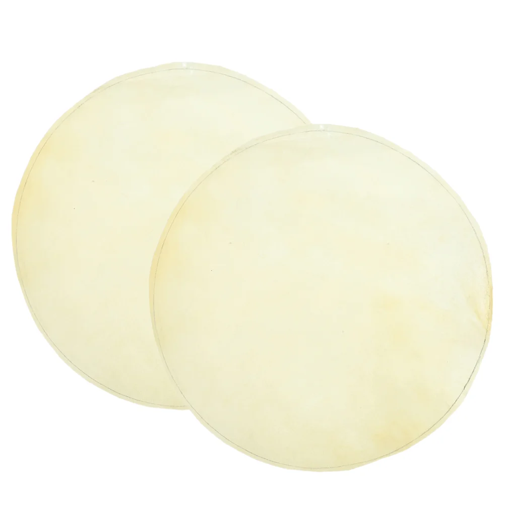 

2 Pcs Drum Skin Leathers African Covers Bracelet Tambourine Sheepskin Supplies Heads