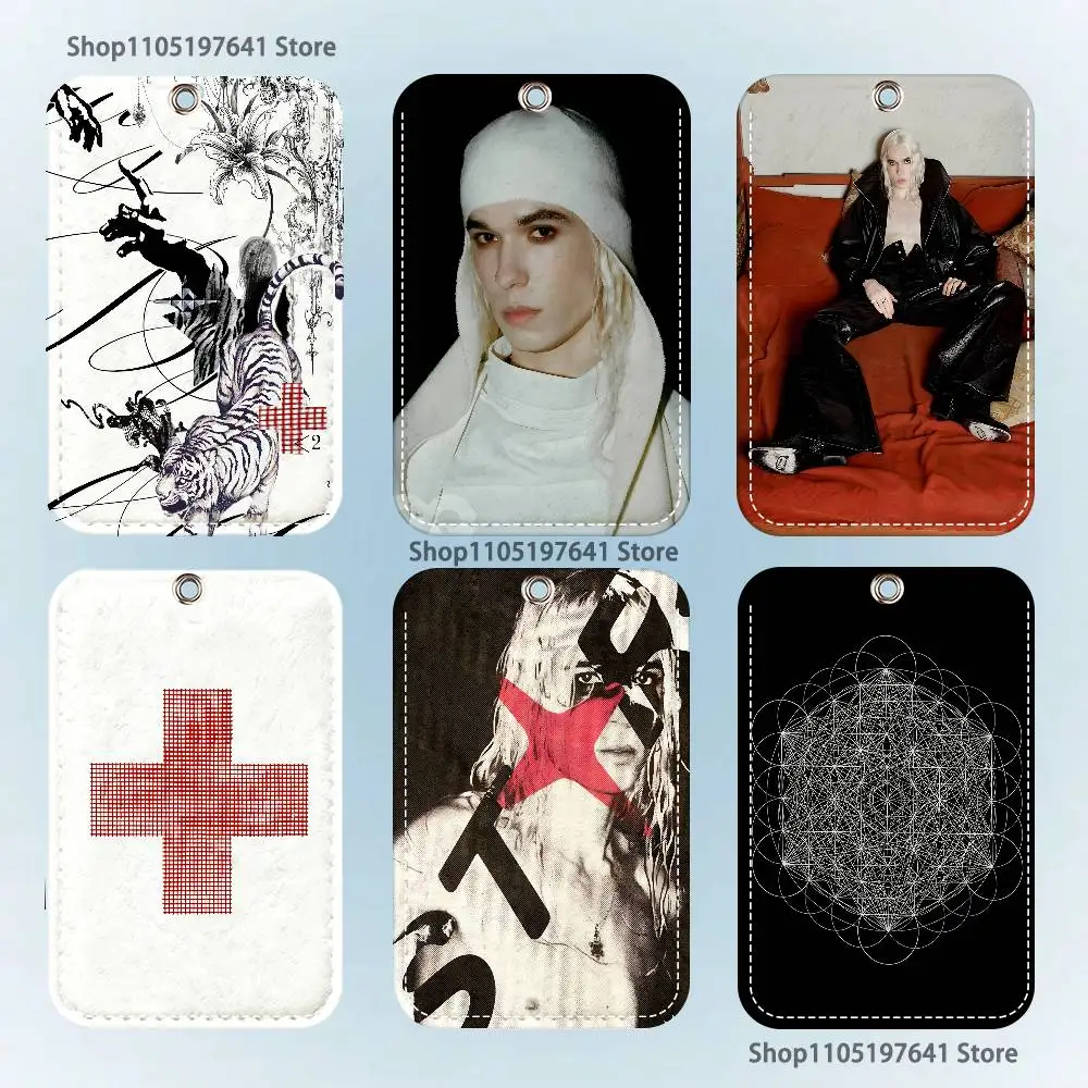 2hollis 2 poster boy Pattern 1Pc PU Leather Card Holder Keychain Key Ring Door Lock Access Tags ID Card Case Keychain Card