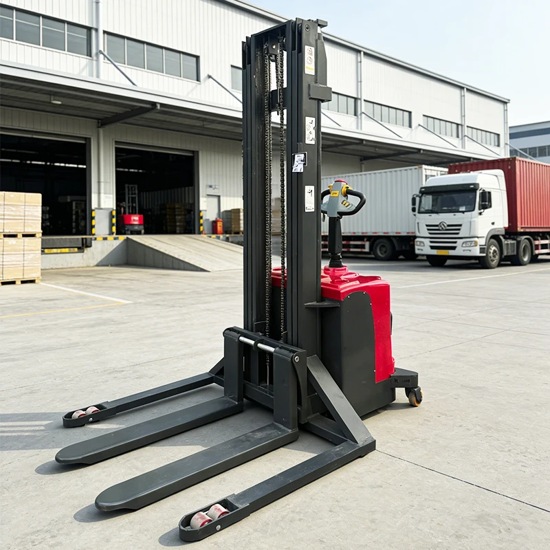 YG Stand-on Electric Pallet Stacker 1.5 Ton 4m Lift Lithium Battery High Efficiency Warehouse Material Handling Equipment