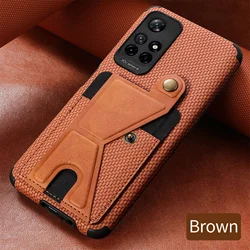 Carbon Fiber Wallet Flip Card Holder Phone Case for Xiaomi Redmi Note 11 10 Pro 11S S Prime POCO X3 NFC Mi 11 Lite Leather Cover