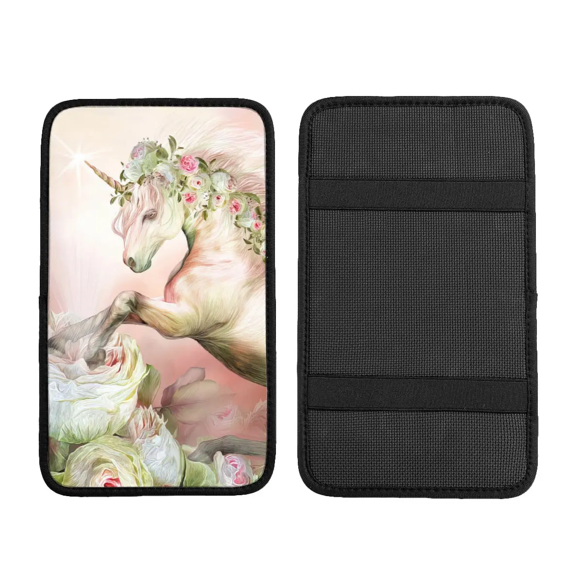 Unicorn And A Rose Car Accessories Car Handrail Box Cushion Custom Print Non-slip Car Armrest Cover