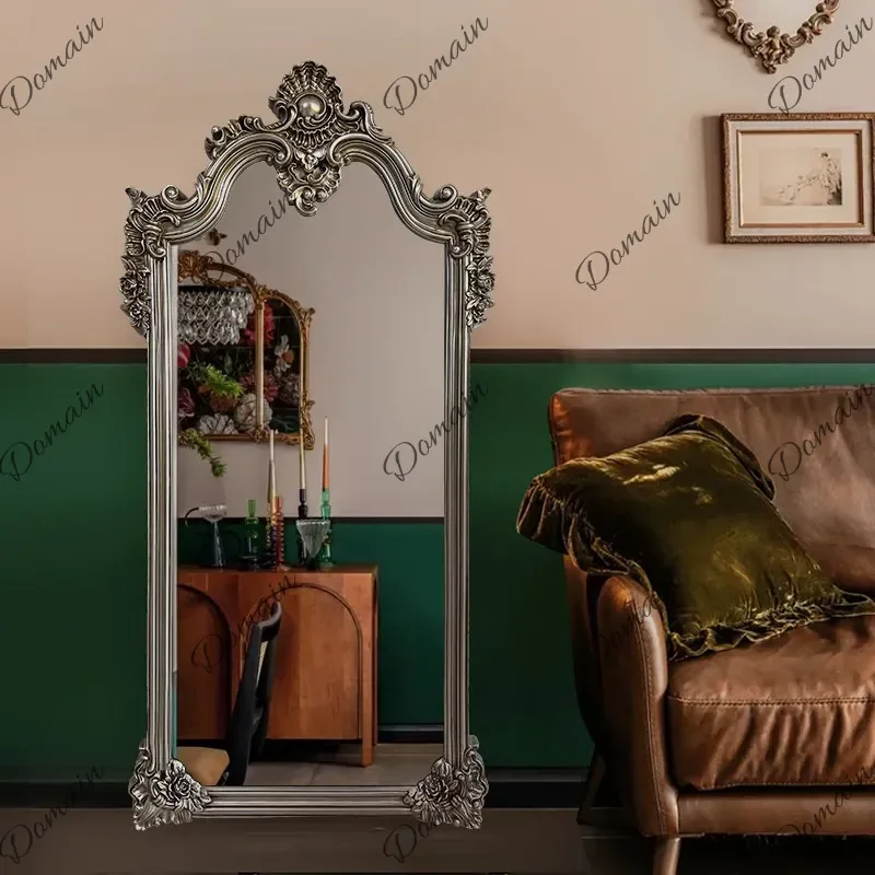 ZL Floor Funky Mirror Nordic Men Long Luxury Bathroom Girls Standing Bedroom Full Body Mirror Moving Espelhos Home DecorationsM