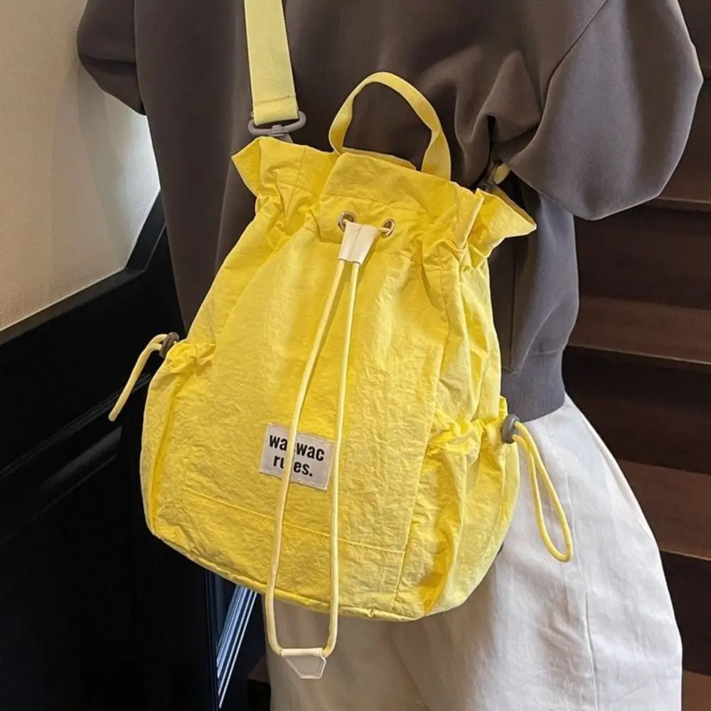 

Large Capacity Sport Racket Storage Backpack Lightweight Nylon Fitness Shoulder Bag Korean Style Tote Bag Drawstring Fitness Bag