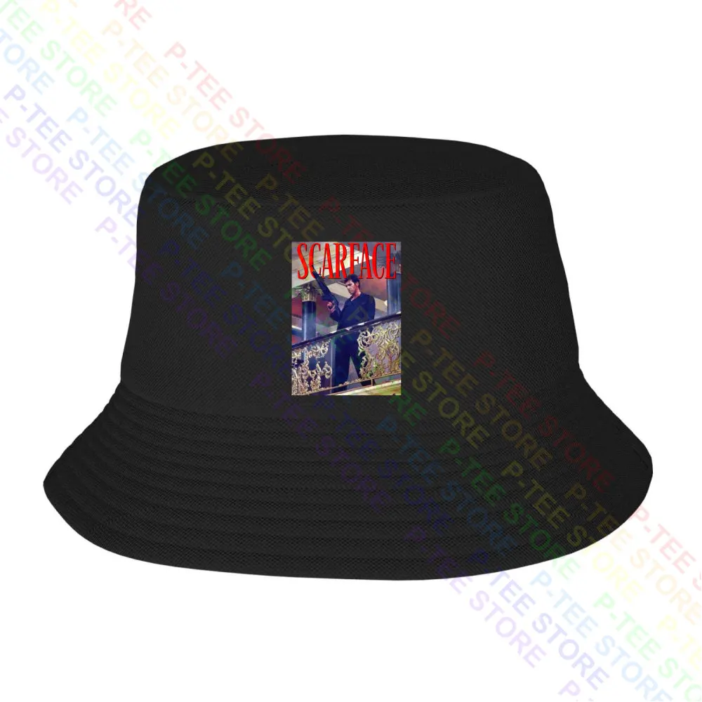 Scarface Tony Montana Balcony Railing Shot Big Gun Pacino Gangster Baseball Cap Snapback Caps Knitted Bucket Hat