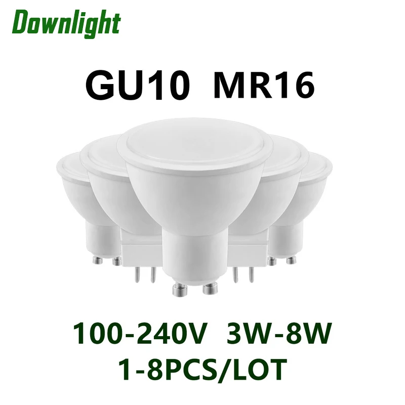

LED spotlight GU10 MR16 120V 220V 3W-8W high bright warm white light replacement 50W 100W halogen lamp is suitable for kitchen