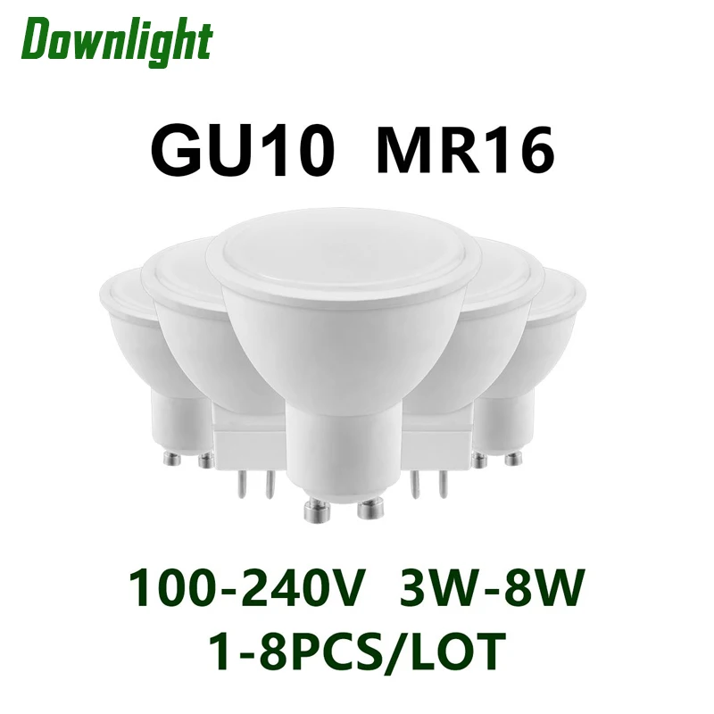 LED spotlight GU10 MR16 120V 220V 3W-8W high bright warm white light replacement 50W 100W halogen lamp is suitable for kitchen