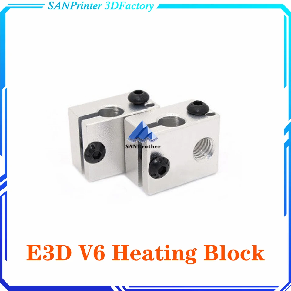 

New 3D Extruder Hot High quality V6 Aluminium Heating Block MK8 Hot End 20*16*12 mm Reprap 3D Printer Reprap Metal