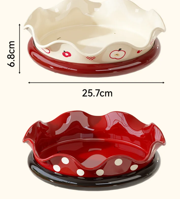 2026 New Year Aesthetic Rotatable Fruit Tray, Large Capacity Draining Fruit Plate, Multi-purpose Home Candy & Dried Fruit Storag