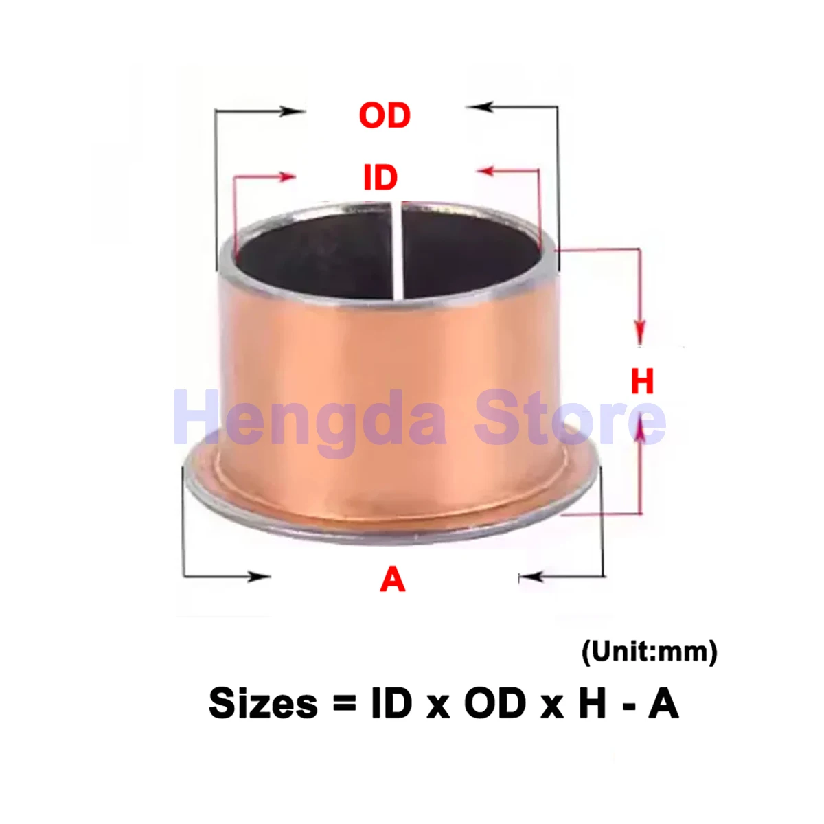 SF-1F Composite Copper Sleeve With Flange Flanged Self-lubricating Bearing Oilless Bushing ID 4/5/6/7/8/9/10/12/13/14/15/18-60mm