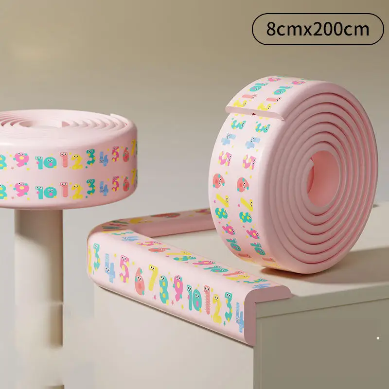 

2m Desk Edge Protection Strip, Cartoon Digital Model, Child Safety Wall Angle Protector, Soft and Thick Anti-Collision Cushion