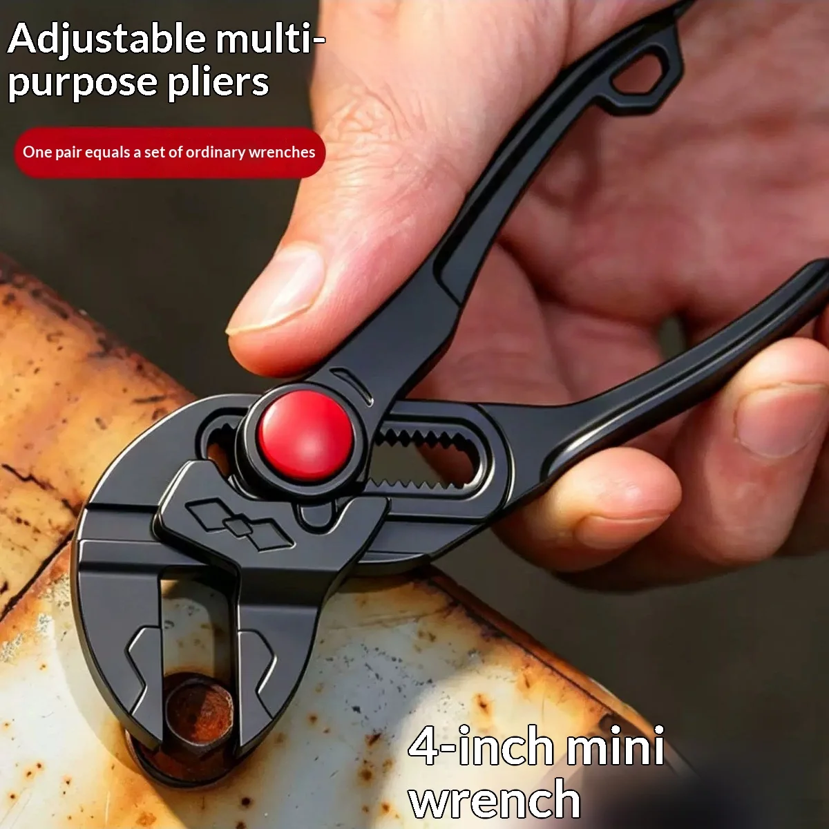 4 Inch Adjustable Water Pump Pliers, Mini Multifunctional Plumbing Pipe Wrench, Industrial Grade High Hardness Hand Tool