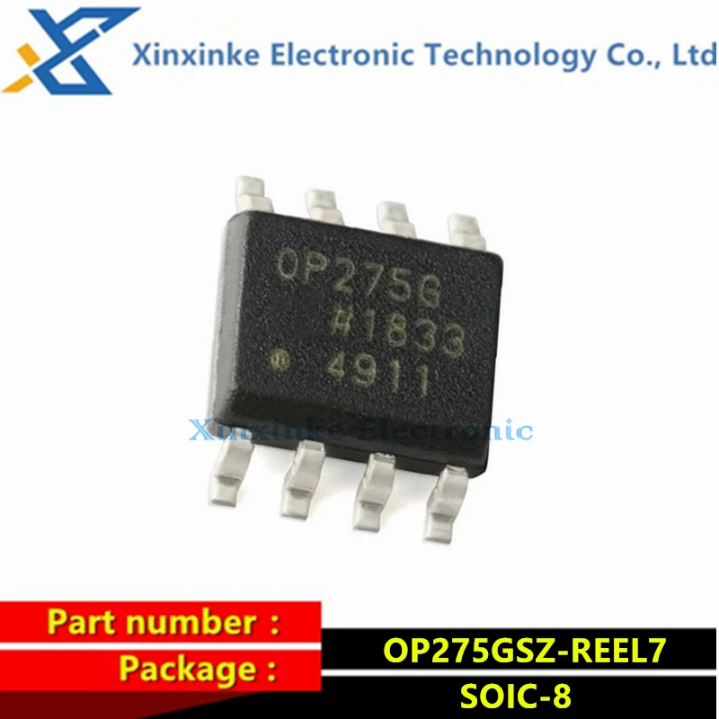 OP275GSZ-REEL7 OP275GSZ Marking：OP275G SOIC-8 JFET Audio Operational Amplifier Bipolar