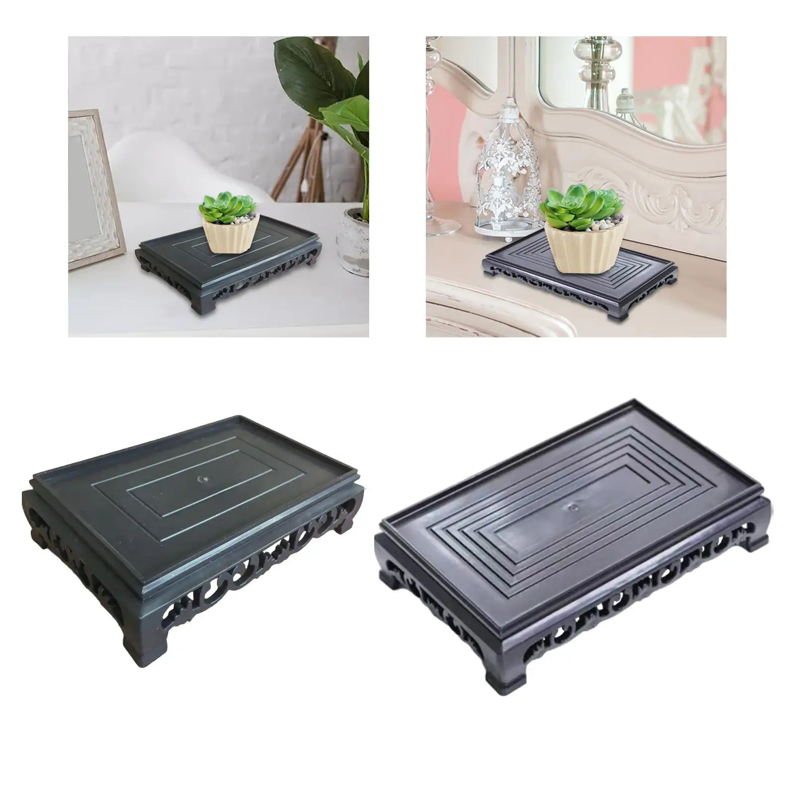 Fishbowl Stand Planter Stand Rectangular Vase Plant Buddha Statue Display Stand Bonsai Rack for Yard Corridor Home Decoration