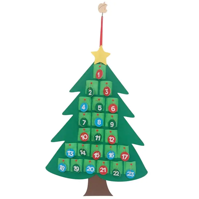 Felt Christmas Tree Advent Felt Fabric Countdown Calendar With Ornaments Educational And Classic Christmas Tree Ornaments